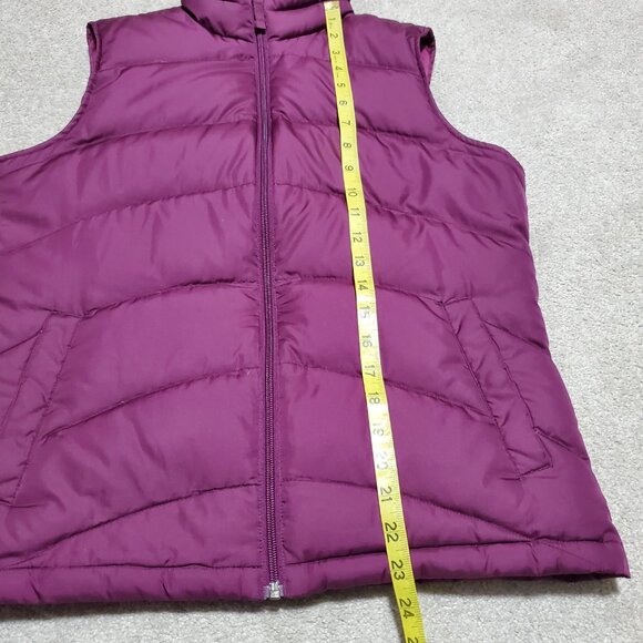 LANDS' END Down Filled Puffer Vest Full Zip Winter Eggplant Purple Women's Small - Picture 13 of 13
